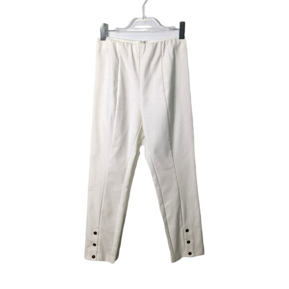 Rag & Bone Simone Snap White Ankle Pants Back Zip Cropped Slim Fit Size 6 - Picture 2 of 11